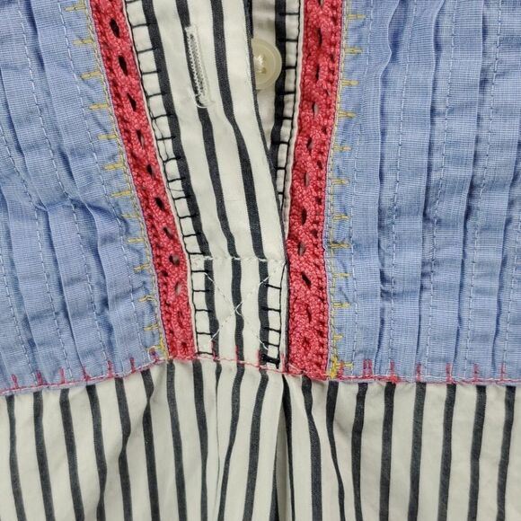 XS GAP red white blue pink striped POPOVER OVERSIZED TUNIC TOP extra small - Picture 5 of 7